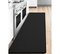 COLOR&GEOMETRY Kitchen Mats for Floor Cushioned Anti Fatigue, Kitchen Rugs Non Slip Kitchen Floor Mats in Front of Sink, Foam Padded Kitchen Mats for Standing Comfortable, 44x150cm, Black