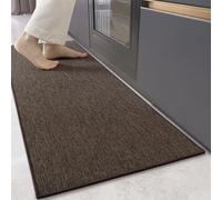 COLOR&GEOMETRY Kitchen Rugs Non Slip Washable 43x120cm, 4mm Thin Woven Rubber Backed Kitchen Runner Rug, Absorbent Easy to Clean Floor Mats for in Front of Sink, Laundry Room, Hallway, Brown