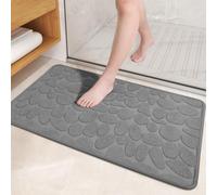 COLOR&GEOMETRY Rubber Backed Bath Mat 50 x 80 cm, Non Slip Thin Bathroom Mat Quick Dry, Machine Washable, Absorbent Bath Mats for Bathroom, Tub and Shower - Grey