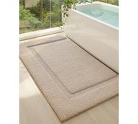 COLOR&GEOMETRY Small Bath Mat, Extra Soft Non Slip Bath Mat, Water Absorbent Fast Drying Bath Mats for Bathroom and Tub, 44x76 cm Roll Pack, Beige