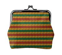 Color Geometry Triangle Print Small Coin Purse Kiss-Lock Leather Pouch Change Wallet Gifts for Men Women