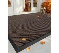 COLOR&GEOMETRY Waterproof Outdoor Mat Heavy Duty Rubber Mats for Outside, 2X3 Low-Profile Dirt Resist Front Door Mat Outside Entrance, Non-Slip Welcome Mats for Front Door, 90x150cm Brown
