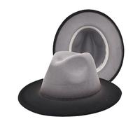 Color Gradient Jazz Hat Women's Fashion Woolen Top Hat Hat Men's Outdoor Visor Hat 2025 (Grey, One Size)