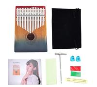 Color Gradient Kalimba Thumb Piano - Mahogany 17-Key Portable Finger Piano with Tune Hammer | Musical Birthday Great for Men, Kids & Adults