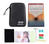 Color Gradient Kalimba Thumb Piano - Mahogany 17-Key Portable Finger Piano with Tune Hammer | Musical Birthday Great for Men, Kids & Adults