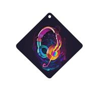 Color Gradient Music Car Air Freshener Hanging, Long Lasting Scented Car Aromatherapy Tablets, Rhombus Fragrance Scented Cards for Vehicles, Bedroom, Wardrobe White-style