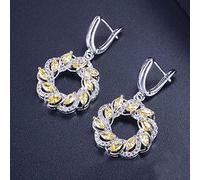 Color Green Blue Cubic Zirconia Crystal Long Dangling Round Big Hoop Earrings For Women Jewelry