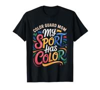 Color Guard Mom Where Sport Colorful Flags Sequins T-Shirt