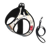 Color Guitar Pedals,Pet Harness,Adjustable Reflective Dog Harness,Pet Leash Vest,M