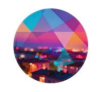 Color Halo Print Round Mousepad, Rubber Base Computer Mousepad for Laptop, Desktop and Gaming