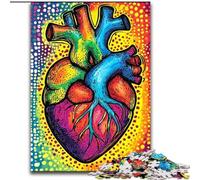 Color Heart Adult Jigsaw Puzzles 1000 Pieces, Educational Games Home Decoration Deal As Gifts for The Whole Family (50x75cm)