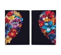 Color Heart Flowers Passport Holder with Card And Ticket Slot, PU Leather Passport Case Easy Access, Travel Essentials Document Organizer Waterproof Travel Wallet for Men Women