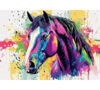 Color horse Jigsaw Puzzles for Adults 1000 piece Impossible Puzzle Educational Games, Complete the Curiosity, Exercise of the Capacity Space Thinking, Fun Iq Smart Games, Gifts Teenage Boys 14+, K-9