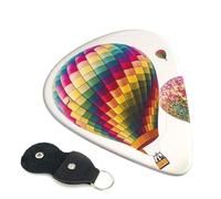 Color Hot Air Balloon 6 Pack Guitar Picks With Holder, Personalized Guitar Plectrums Non-Slip Portable Ukulele Bass Picks 0.71mm For Acoustic Guitar Lovers Gifts
