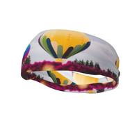 Color Hot Air Balloon Sports Headbands Moisture Wicking Athletic Terry Cloth Sweatband Sweat Absorbing Head Band