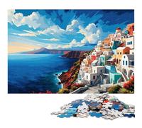 Color Illustration of Greek Simos Jigsaw 1000 Piece Jigsaw Puzzle for Adults Educational Game Challenge Toy Secret Santa Gifts 1000 PCS(75x50cm)