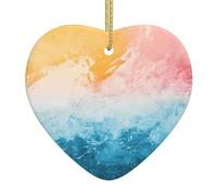 Color intermingling Print heart-shaped ceramic pendants create a warm atmosphere for homes, parties, and gifts.
