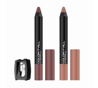Color It All Long Lasting Crayon Lipstick Combo for Women | Up to 18 Hours Stay | Matte Finish | Lightweight, Kiss Proof & Non-Transferable | (Chocobar & Rusty Nude, 3.5g Each)