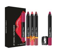 Color It All Long Lasting Crayon Lipstick For Women | Pack of 3 & Get 1 Free | Up to 18 Hours Stay | Creamy Matte Finish | Waterproof, Smudge-Proof | (Dynamite Berry, Rouge, Pink Up & Blood Red,3.5g)