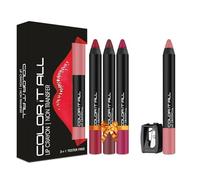 Color It All Long Lasting Crayon Lipstick for Women | Pack of 3 & Get 1 Free | Up to 18 Hours Stay | Matte Finish | Waterproof, Smudge-Proof | (Hot Red, Plum House, Plum Pick & Nude Bomb, 3.5g Each)