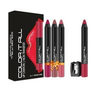 Color It All Long Lasting Crayon Lipsticks for Women | Pack of 3 & Get 1 Free | Up to 18 Hours Stay | Creamy Matte Finish | Waterproof, Smudge-Proof | (Night Out, Nude It, Keep It Fun & Third Date