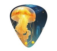 Color Jellyfish Print Guitar Pick Comfortable Feel, Clear Sound, Multiple Thicknesses For Varied Tones