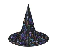 Color Jellyfish Printing 2 Pack Halloween Hat Soft Witch Hats For Carnivals Masquerades Space Saving Caps