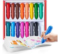 Color Jumbo Crayon Set for Toddlers 3-6 Years, Easy-Grip Triangular Crayons, Unbreakable, Non-Toxic & Washable, Includes Coloring Activity Paper, Ideal Art Supplies for Kids