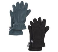Color Kids - Kid's Gloves Fleece 2 Pair Set - Gloves size 12-14 Years, black/blue