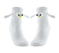 Color Land® 2 Pairs Cute Socks Hand in Hand Magnetic Socks-Fun and Cute 3D Eye Unisex Funny Socks with Magnetic Hands Holding Friendship Socks,100% Cotton Socks that Hold Hands WW