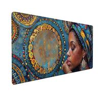 Color Large Mouse Mat 600x300x3mm, African Women Extended Mouse Pad with Stitched Edges, Gaming Mousepad with Soft Smooth Surface, Desk Mat for Desk Accessories and Office Accessories Gifts, 3-9488