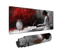 Color Large Mouse Mat 900 x 400 x 3MM Gaming Mouse Pad, Piano Girl Mousepad Extended for Men, Office Accessories with Anti-Slip Rubber Base and Double Stitched Edge, Mousemat for Laptop, Gifts -TL17A0