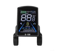 Color LCD Display for S-100 E-Bike, 24V-72V Waterproof Instrument Panel with for OMD 2 Protocol, Speed Battery Mileage Monitor, Black ABS Cycling Computer Screen