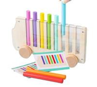 Color Learning for Children, Wooden Bus for Coordination and Learning Games, Insertion Games Sticks for Sorting Colors, for Kids Classrooms Games Birthdays Parties