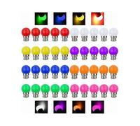 Color LED Light Bulb 3W 220V/50HZ Bayonet Light Bulbs Garland Color LED Light Bulbs Multicolor, Pack of 40
