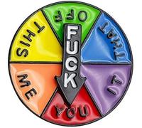 Color Lucky Wheel Enamel Pins,Rotating Enamel Badge,360 Degree Rotating Interactive Badge Girls, Brooch Pin,Lapel For Women Novelty Brooches and Pins