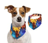 Color Map Dog Bandanas,Summer Bandanas for Dogs Washable Adjustable Dog Triangle Scarf Bibs Cute Pet Bibs for Medium Large Dogs Puppy and Cats Small