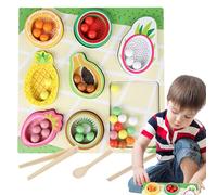 Color Matching Fruit Toy | Wooden Safe Motor Skills Development Pretend Play,Kitchen Play Fruit Stacking Toy - for Prechoolers Kindergarten Students Boys Girls Children Daughter