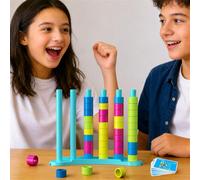 Color Matching Stack Challenge Game, Fast Pattern Match Ring Stacking Puzzle Games, 1-2 Players, Family Board Game for Kids & Adults, Birthday Easter Christmas Party Gifts for Boy & Girl