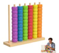 Color Matching Stacking Puzzle Game, Fast Pattern Challenge Ring Stack Puzzle for 2 Players, Competitive Tabletop Brain Teaser for Family Game with Racks, Rings