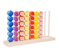 Color Matching Stacking Puzzle Game, Fast Pattern Challenge Ring Stack Puzzle for 2 Players, Competitive Tabletop Brain Teaser for Family Game with Racks, Rings (1 PC Fruit shape)