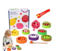 Color Matching Toys,Early Learning Fine Motor Skill Toy | Fruit Color Classification Cup Bead Clip Game,for Kids Boys Girls Preschoolers Kindergarten Classroom Homeschool Nursery