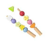 Color Matching Toys, Portable Stacking Game, 12 Pieces Wooden Beads Mastery Kit with Holder, Learning Toy with Bright Colors, Classroom School Playroom Organizer Fun Activity