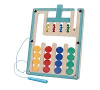 Color Matching Toys - Wooden Color Sorting Magnetic Slide Puzzle for Learning | Natural Timber with Clear Acrylic Panel & Tethered for Teens, Kids, Home and School Classrooms