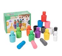 Color Matching Toys, Wooden Learning Activities, Bright Sorting Cup Pieces, Educational Playset Collection, Fun Interactive Teaching Tool, Suitable for Home Kindergarten Daycare Classroom