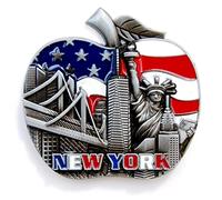 Big Apple, Statue of Liberty, Empire State Building New York Souvenir Fridge NY Magnet - Big Apple, NYC Texi, Statue of Liberty, Empire State Building NYC Magnet (Pack 1)
