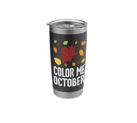 Color Me October Leaf Peeper Autumn Foliage Maple Peeping Stainless Steel Insulated Tumbler