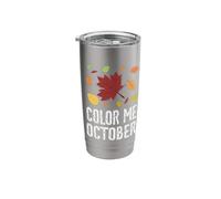 Color Me October Leaf Peeper Autumn Foliage Maple Peeping Stainless Steel Insulated Tumbler