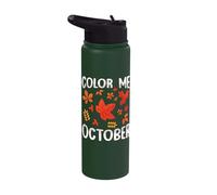 Color Me October Leaf Peeping Autumn Foliage Maple Peeper Stainless Steel Insulated Water Bottle