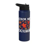 Color Me October Leaf Peeping Autumn Foliage Maple Peeper Stainless Steel Insulated Water Bottle